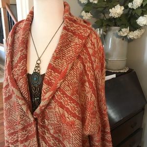 Rusty Burnt Orange Cream Oversized Soft Sweater